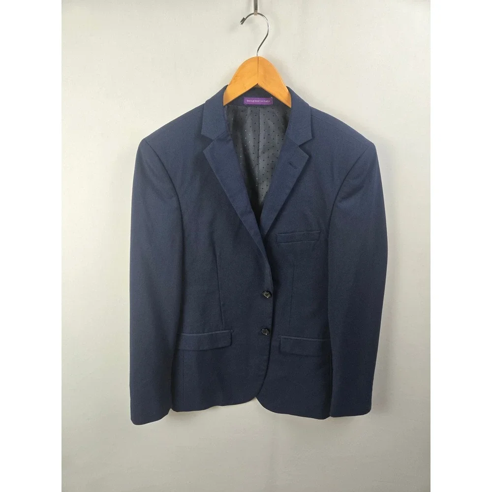 Vinci Blazer Navy Blue Sport Coat 38R Designed in Italy Two Button Formal Mens
